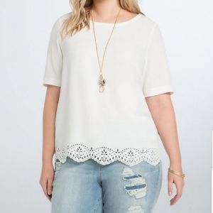 Torrid Laser Cut Scalloped Hem Top
